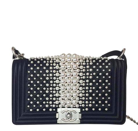 chanel pearl boy bag